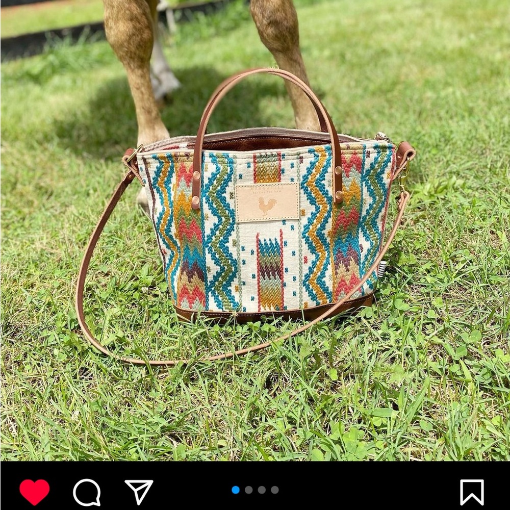 Meanwhile Back on the Farm Aztec Hand Tote